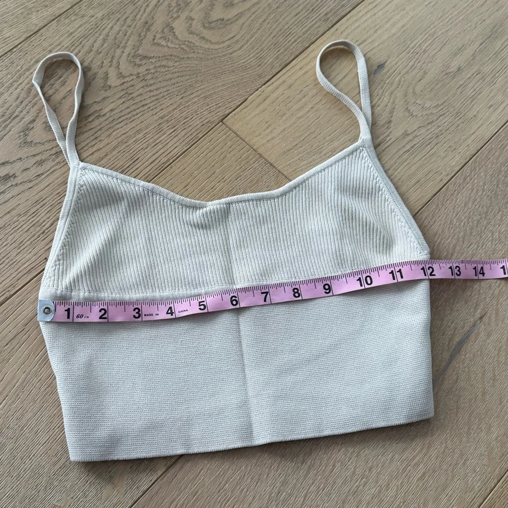 Et Clet Beige Ribbed Cropped Tank Small - Picture 3 of 6